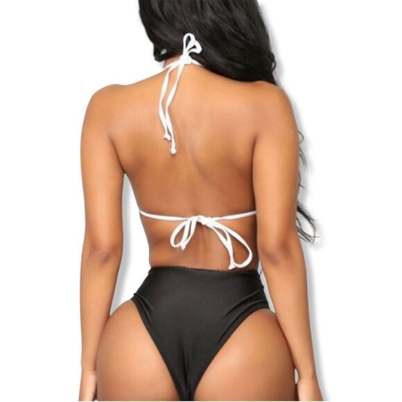 (NWT) Fashion Nova | Two Tone Halter Monokini - Size Small - Picture 2 of 6